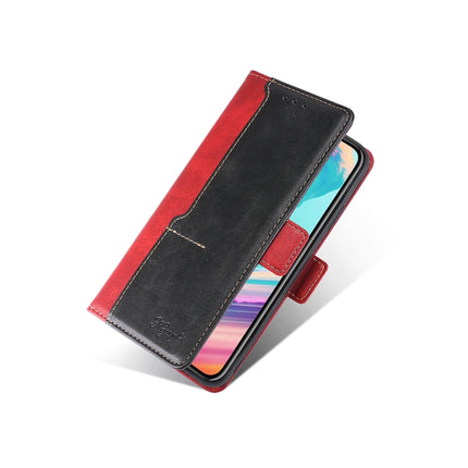 For Samsung Galaxy S20 Ultra Retro Texture Contrast Color Side Buckle Horizontal Flip Leather Case with Holder & Card Slots & Wallet(Red)-garmade.com