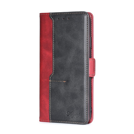 For Samsung Galaxy S21 Ultra 5G Retro Texture Contrast Color Side Buckle Horizontal Flip Leather Case with Holder & Card Slots & Wallet(Red)-garmade.com