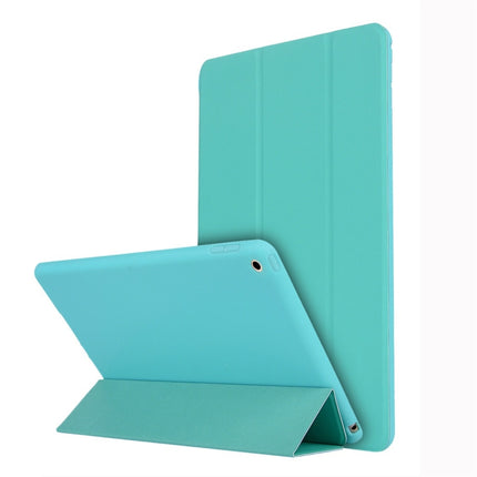 For iPad 10.2 2021 / 2020 / 2019 TPU Horizontal Flip Leather Case, with Three-folding Holder(Green)-garmade.com