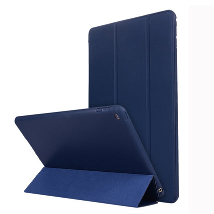 For iPad 10.2 2021 / 2020 / 2019 TPU Horizontal Flip Leather Case, with Three-folding Holder(Blue)-garmade.com