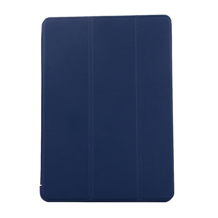 For iPad 10.2 2021 / 2020 / 2019 TPU Horizontal Flip Leather Case, with Three-folding Holder(Blue)-garmade.com