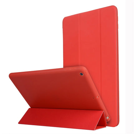 For iPad 10.2 2021 / 2020 / 2019 TPU Horizontal Flip Leather Case, with Three-folding Holder(Red)-garmade.com