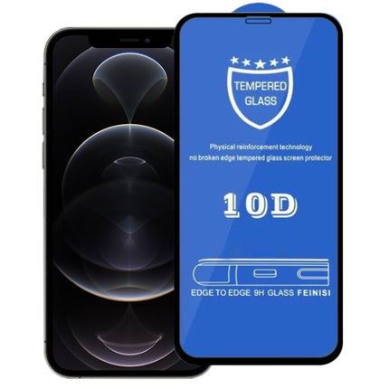 9H 10D Full Screen Tempered Glass Screen Protector For iPhone 12 / 12 Pro(Black)-garmade.com