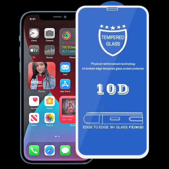 9H 10D Full Screen Tempered Glass Screen Protector For iPhone 12 Pro Max(White)-garmade.com