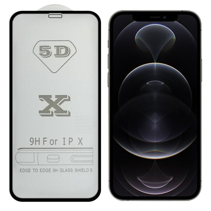 9H 5D Full Glue Full Screen Tempered Glass Film For iPhone 12 / 12 Pro(Black)-garmade.com