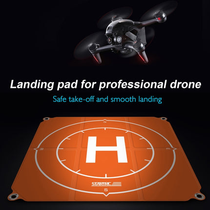 STARTRC 1109143 50cm Portable Drone Universal Foldable Square Parking Apron Landing Pad for DJI FPV / mini 2 / Mavic Air 2 / Air 2S(Orange+Blue)-garmade.com