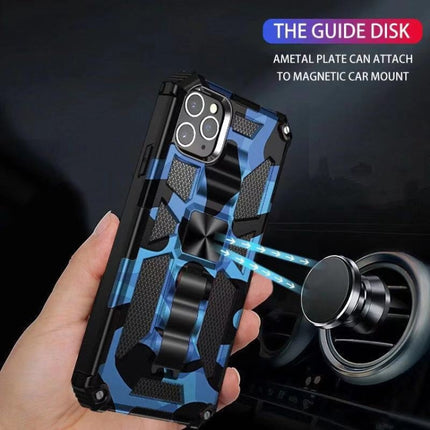 Camouflage Armor Shockproof TPU + PC Magnetic Protective Case with Holder For iPhone 11(Mint Green)-garmade.com