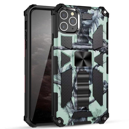 Camouflage Armor Shockproof TPU + PC Magnetic Protective Case with Holder For iPhone 11 Pro(Mint Green)-garmade.com