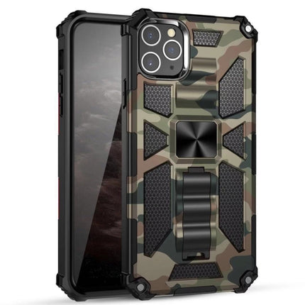 Camouflage Armor Shockproof TPU + PC Magnetic Protective Case with Holder For iPhone 11 Pro(Army Green)-garmade.com