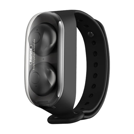 Remax TWS-15 Bluetooth 5.0 Portable Wristband Style True Wireless Stereo Earphone(Black)-garmade.com