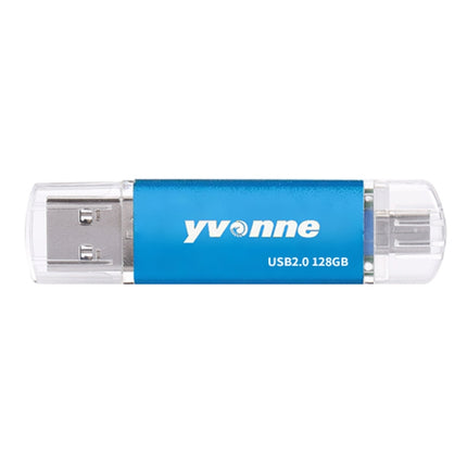 Yvonne YT601-2 USB 2.0 USB + Micro OTG USB Flash Drives U Disk, Capacity:128GB(Blue)-garmade.com
