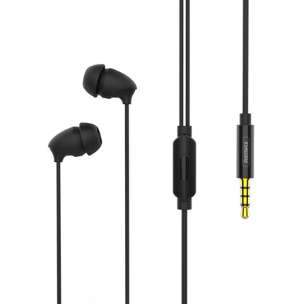 REMAX RM-588 In-Ear Stereo Sleep Earphone with Wire Control & MIC & Support Hands-free(Black)-garmade.com