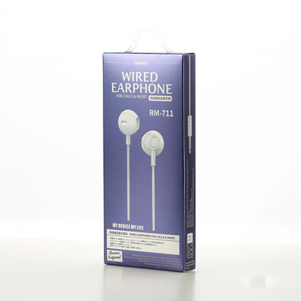 REMAX RM-711 Music Wired Earphone with MIC & Support Hands-free(Black)-garmade.com