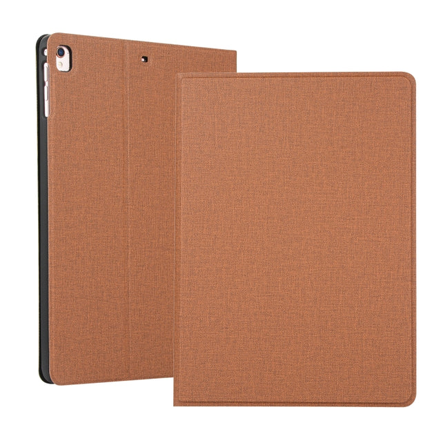 For iPad 10.2 2021 / 2020 / 2019 Voltage Craft Cloth TPU Protective Case with Holder(Brown)-garmade.com
