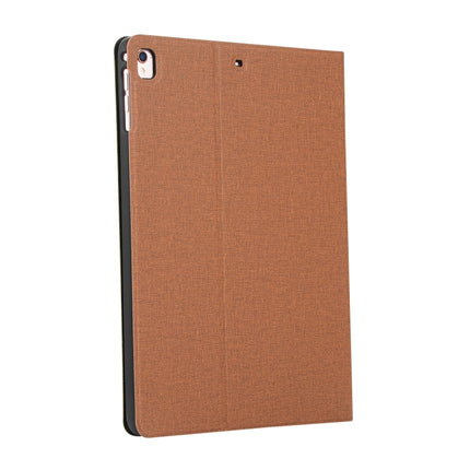 For iPad 10.2 2021 / 2020 / 2019 Voltage Craft Cloth TPU Protective Case with Holder(Brown)-garmade.com