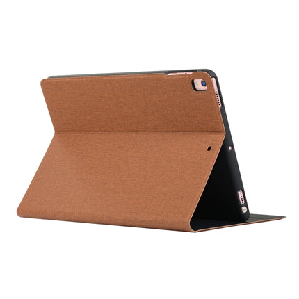 For iPad 10.2 2021 / 2020 / 2019 Voltage Craft Cloth TPU Protective Case with Holder(Brown)-garmade.com