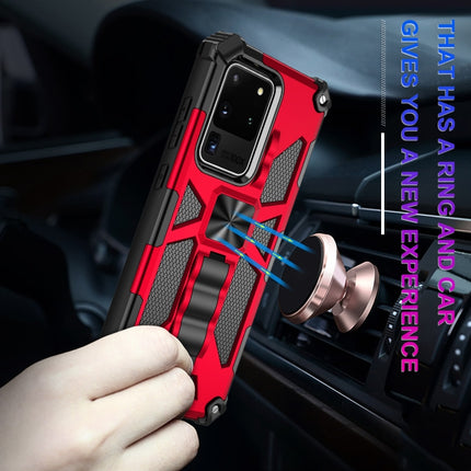 For Samsung Galaxy S20 Ultra Shockproof TPU + PC Magnetic Protective Case with Holder(Blue)-garmade.com