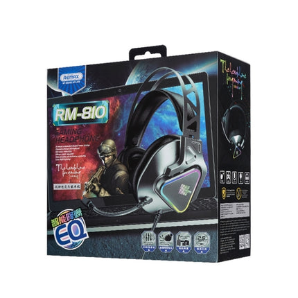 Remax RM-810 Wargod Series Intelligent Noise Reduction Gaming Headphone with Mic(Grey)-garmade.com