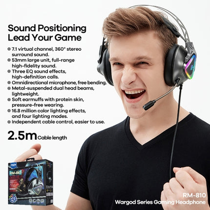 Remax RM-810 Wargod Series Intelligent Noise Reduction Gaming Headphone with Mic(Grey)-garmade.com