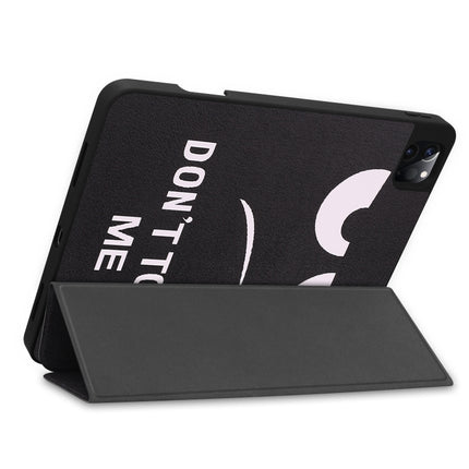 For iPad Pro 11 2022 / 2021 Colored Drawing Horizontal Flip TPU + PU Leather Tablet Case with Three-folding Holder & Sleep / Wake-up Function & Pen Slot(Big Eye ME)-garmade.com