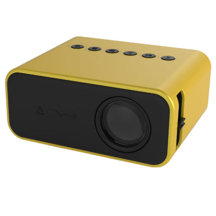 T500 1920x1080P 80 Lumens Portable Mini Home Theater LED HD Digital Projector With Remote Control & Adaptor(Yellow)-garmade.com