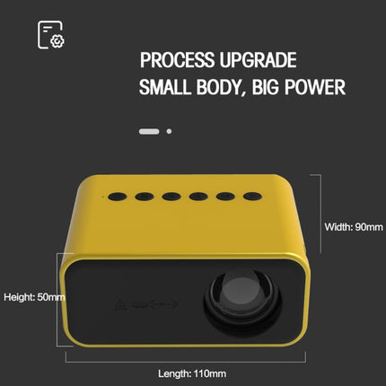 T500 1920x1080P 80 Lumens Portable Mini Home Theater LED HD Digital Projector With Remote Control & Adaptor(Yellow)-garmade.com
