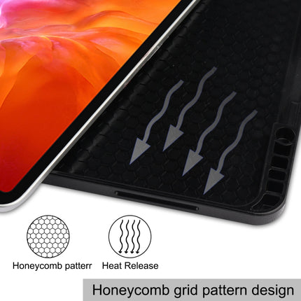 For iPad Pro 12.9 2022 / 2021 Colored Drawing Horizontal Flip TPU + PU Leather Tablet Case with Three-folding Holder & Sleep / Wake-up Function & Pen Slot(Graffiti)-garmade.com