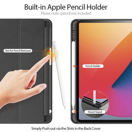 For iPad Pro 11 2022 / 2021 / 2020 DUX DUCIS Domo Series Horizontal Flip Magnetic TPU + PU Leather Tablet Case with Three-folding Holder & Pen Slot & Sleep / Wake-up Function(Black)-garmade.com