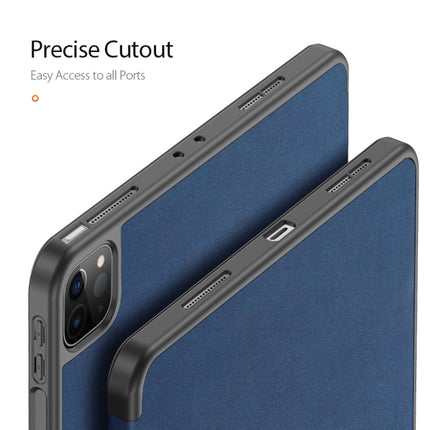For iPad Pro 11 2022 / 2021 / 2020 DUX DUCIS Domo Series Horizontal Flip Magnetic TPU + PU Leather Tablet Case with Three-folding Holder & Pen Slot & Sleep / Wake-up Function(Blue)-garmade.com