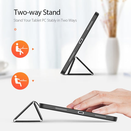 For iPad Pro 12.9 2022 / 2021 / 2020 DUX DUCIS Domo Series Horizontal Flip Magnetic TPU + PU Leather Tablet Case with Three-folding Holder & Pen Slot & Sleep / Wake-up Function(Black)-garmade.com