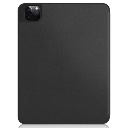For iPad Pro 11 2022 / 2021 Pure Color Horizontal Flip TPU + PU Leather Tablet Case with Three-folding Holder & Sleep / Wake-up Function & Pen Slot(Black)-garmade.com