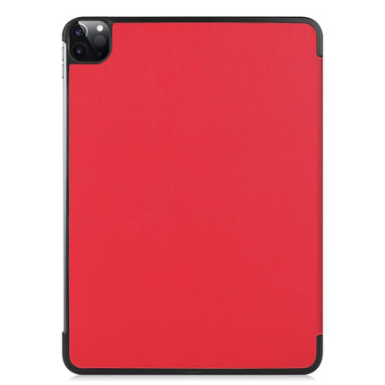 For iPad Pro 12.9 2022 / 2021 Custer Texture Horizontal Flip PU Leather Tablet Case with Three-folding Holder & Sleep / Wake-up Function(Red)-garmade.com