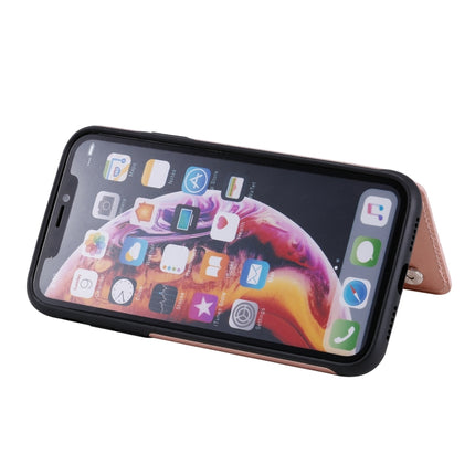 Flower Embossing Pattern Shockproof Protective Case with Holder & Card Slots & Photo Frame For iPhone XR(Rose Gold)-garmade.com