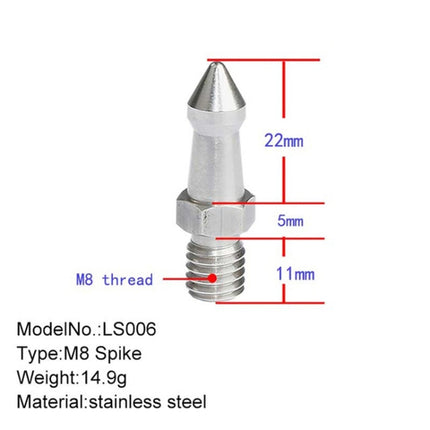 BEXIN LS006 2PCS Stainless Steel M8 inch Feet Screws For SLR Tripod-garmade.com