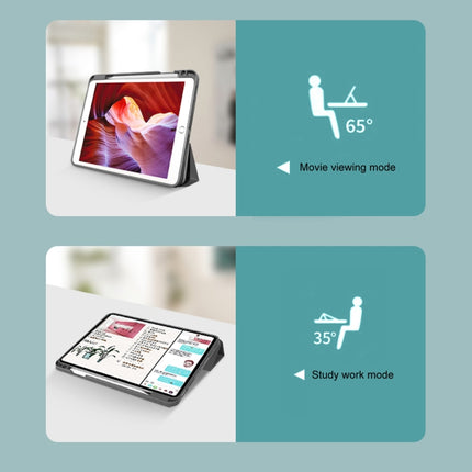 For iPad Pro 11 2022 / 2021 / 2020 Mutural YASHI Series TPU + PU Cloth Pattern Texture Horizontal Flip Leather Tablet Case with Three-folding Holder & Pen Slot & Wake-up / Sleep Function(Black)-garmade.com