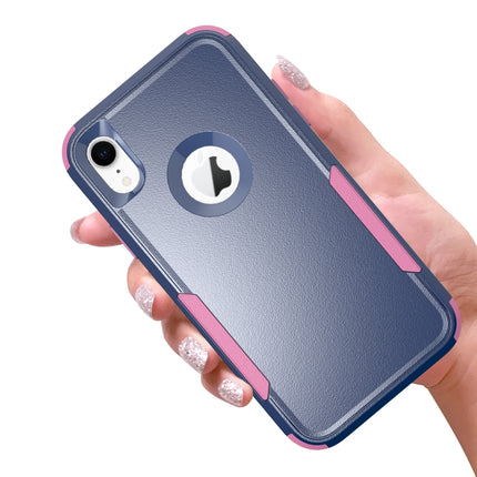 TPU + PC Shockproof Protective Case For iPhone XR(Royal Blue + Pink)-garmade.com