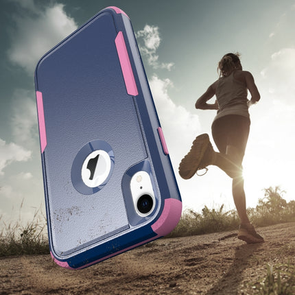 TPU + PC Shockproof Protective Case For iPhone XR(Royal Blue + Pink)-garmade.com