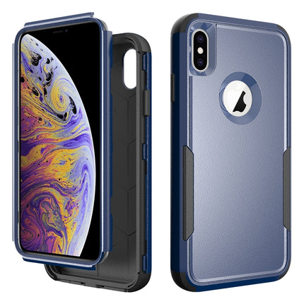 TPU + PC Shockproof Protective Case For iPhone XS / X(Royal Blue + Black)-garmade.com