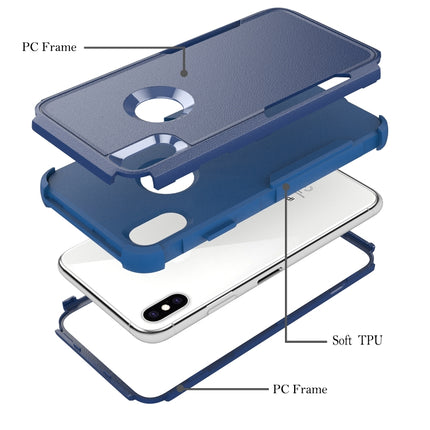 TPU + PC Shockproof Protective Case For iPhone XS / X(Royal Blue)-garmade.com