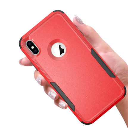 TPU + PC Shockproof Protective Case For iPhone XS / X(Red + Black)-garmade.com