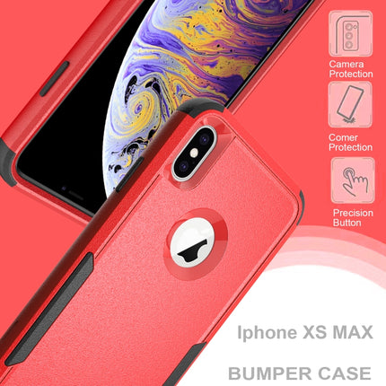 TPU + PC Shockproof Protective Case For iPhone XS / X(Red + Black)-garmade.com