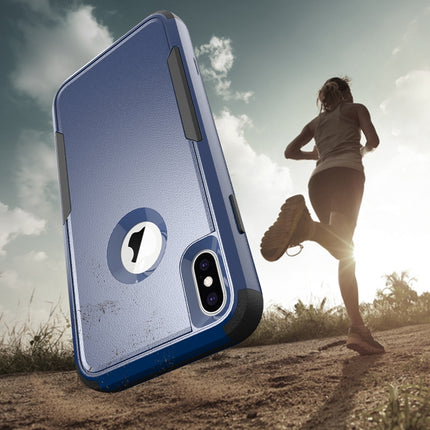 TPU + PC Shockproof Protective Case For iPhone XS Max(Royal Blue + Black)-garmade.com