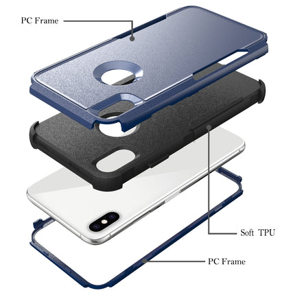 TPU + PC Shockproof Protective Case For iPhone XS Max(Royal Blue + Black)-garmade.com
