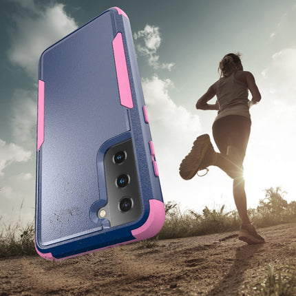 For Samsung Galaxy S21+ 5G TPU + PC Shockproof Protective Case(Royal Blue + Pink)-garmade.com