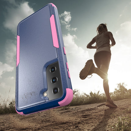 For Samsung Galaxy S21 5G TPU + PC Shockproof Protective Case(Royal Blue + Pink)-garmade.com