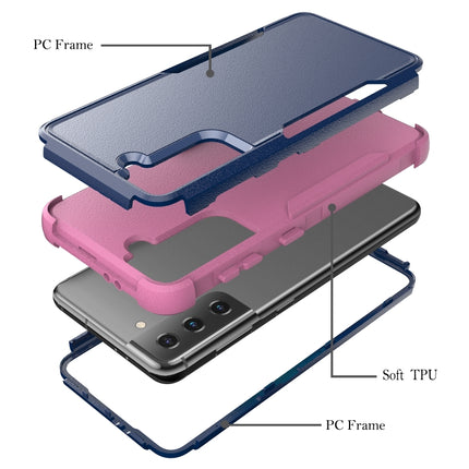 For Samsung Galaxy S21 5G TPU + PC Shockproof Protective Case(Royal Blue + Pink)-garmade.com