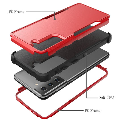 For Samsung Galaxy S21 5G TPU + PC Shockproof Protective Case(Red + Black)-garmade.com