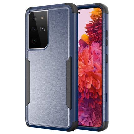 For Samsung Galaxy S21 Ultra 5G TPU + PC Shockproof Protective Case(Royal Blue + Black)-garmade.com