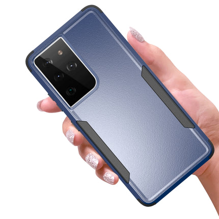 For Samsung Galaxy S21 Ultra 5G TPU + PC Shockproof Protective Case(Royal Blue + Black)-garmade.com