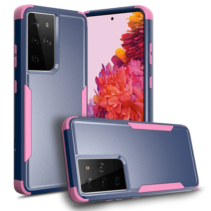 For Samsung Galaxy S21 Ultra 5G TPU + PC Shockproof Protective Case(Royal Blue + Pink)-garmade.com